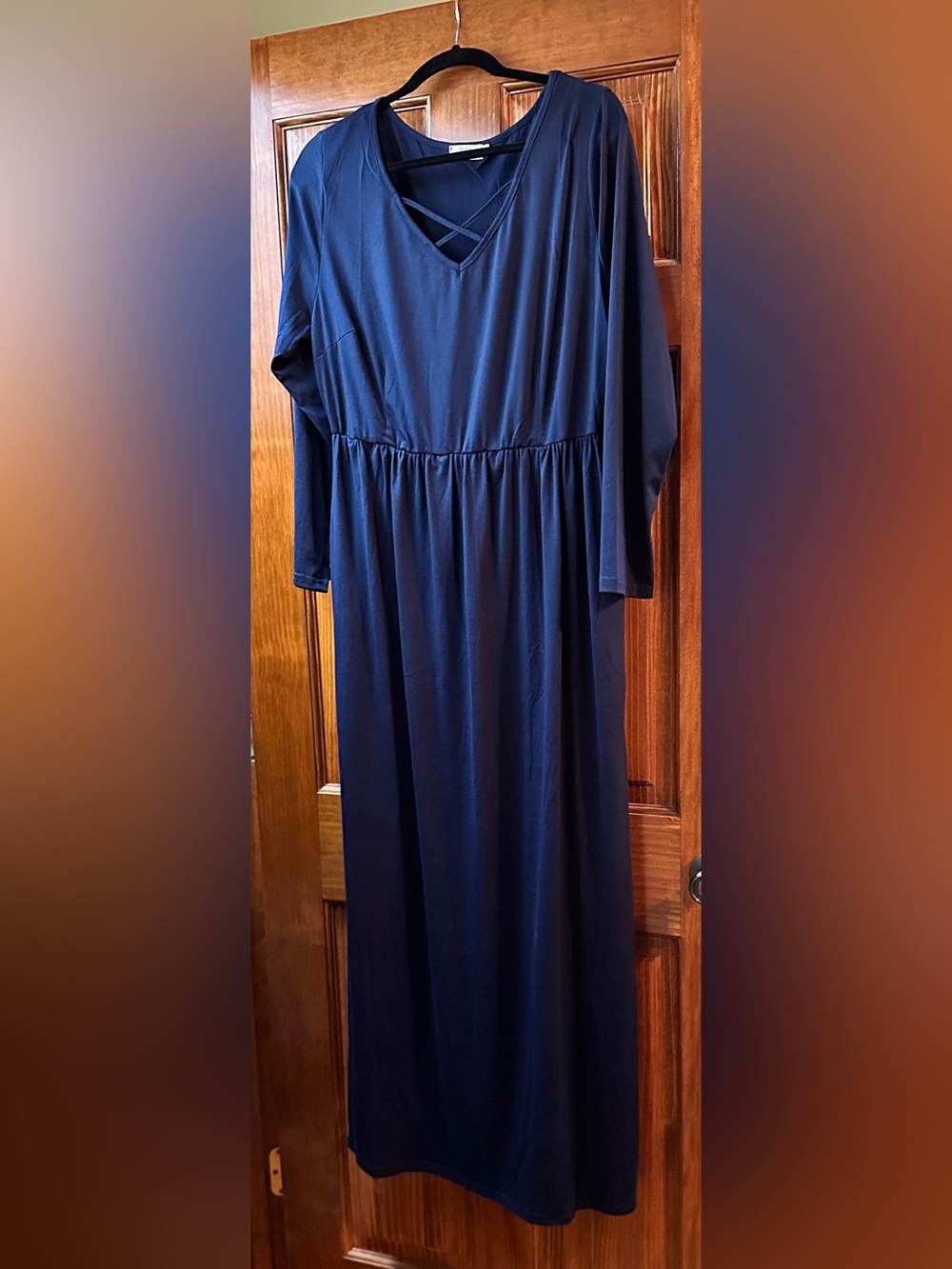 Navy Long Sleeve Maxi Dress